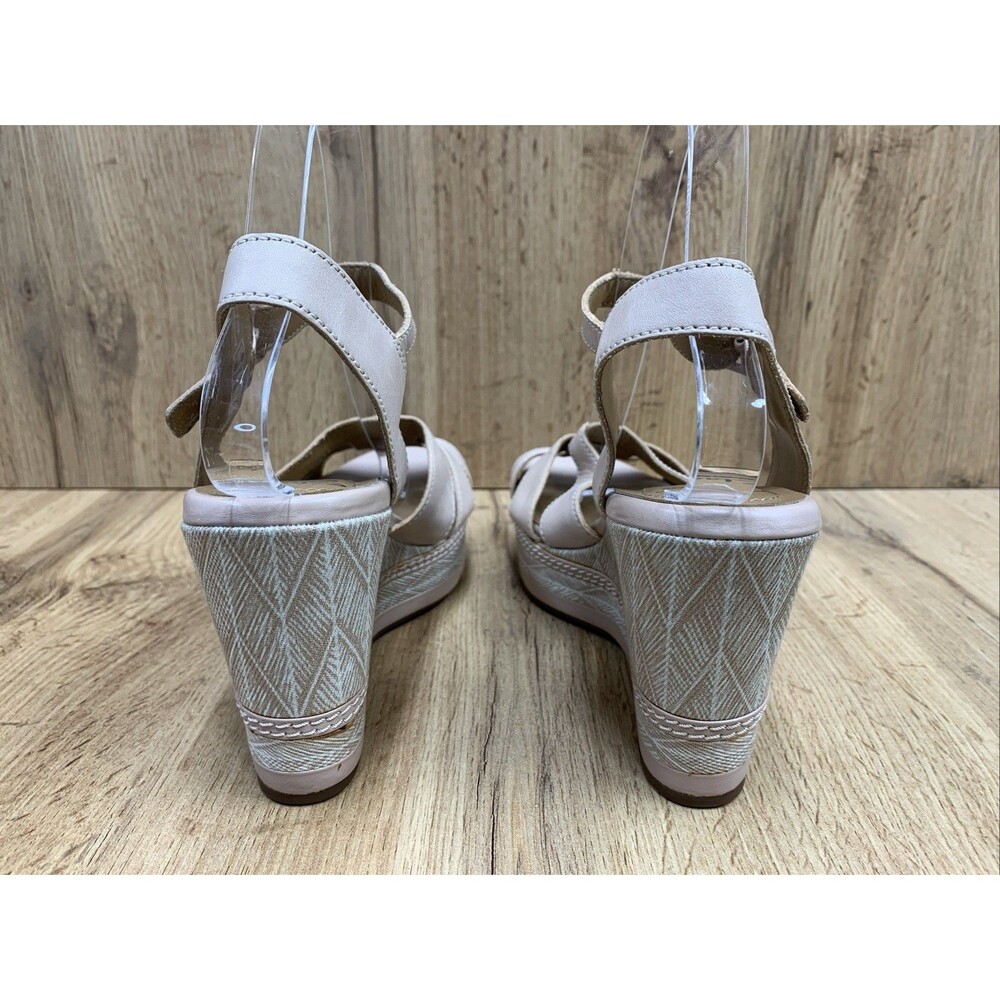Clarks  Collection Womens  Zia Noble Wedge Heel Shoes Nude Leather  Size 8M - Picture 7 of 16